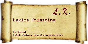 Lakics Krisztina névjegykártya
