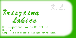 krisztina lakics business card
